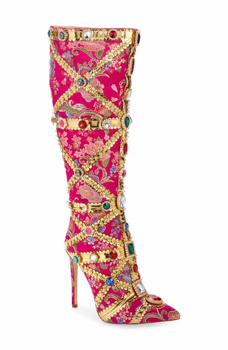 AZALEA WANG Confident Embroidered Knee High Boot