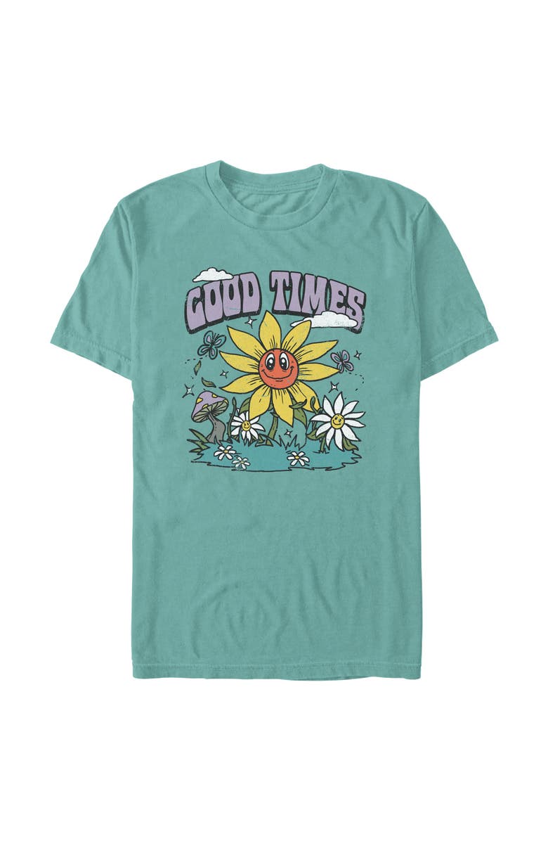 Lost Gods Men's Lost Gods Good Times Retro Flowers Graphic T-Shirt, Alternate, color, Sea Foam