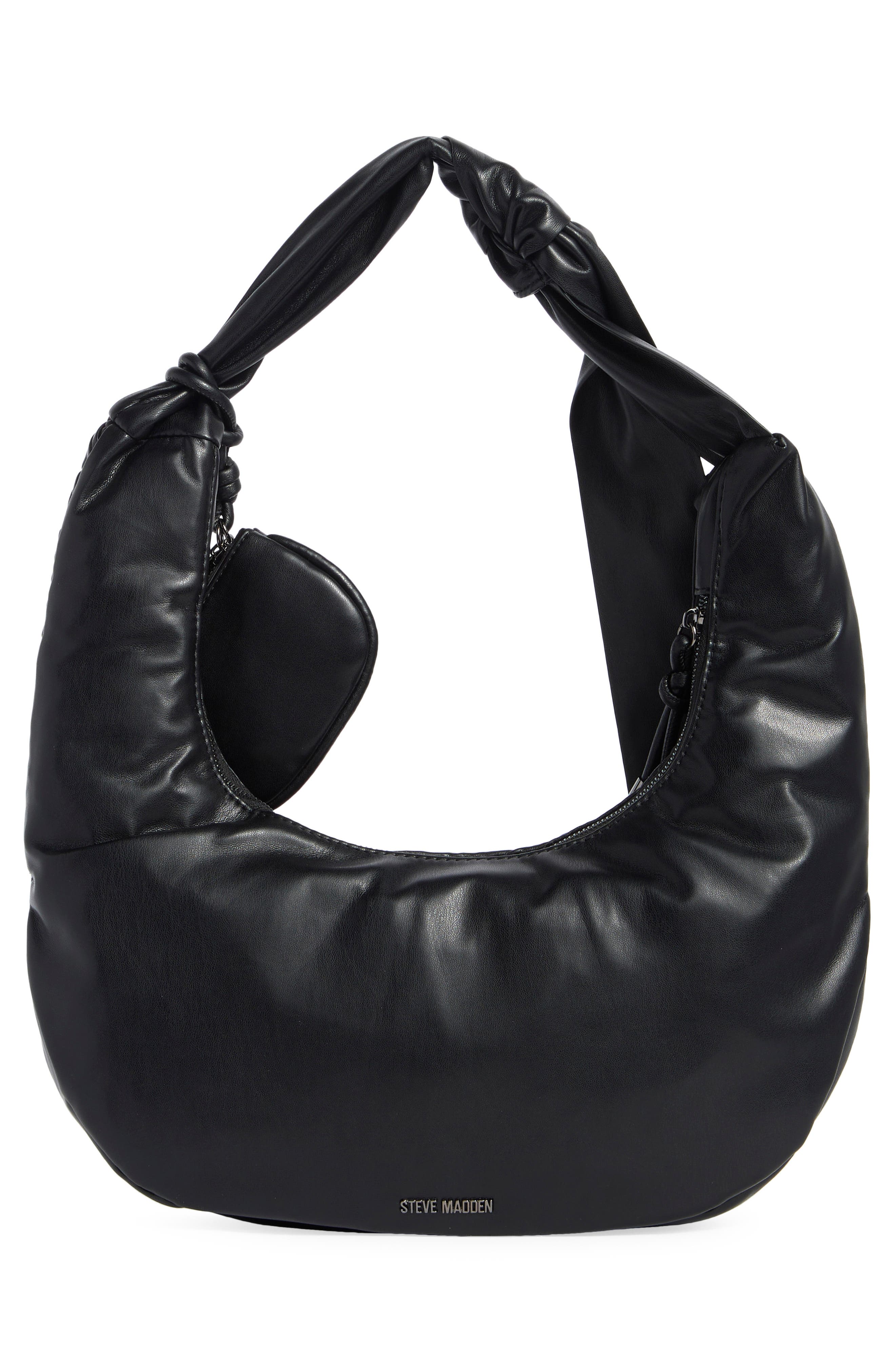 Steve Madden Ginger Woven Shoulder Bag, Alternate, color, Black