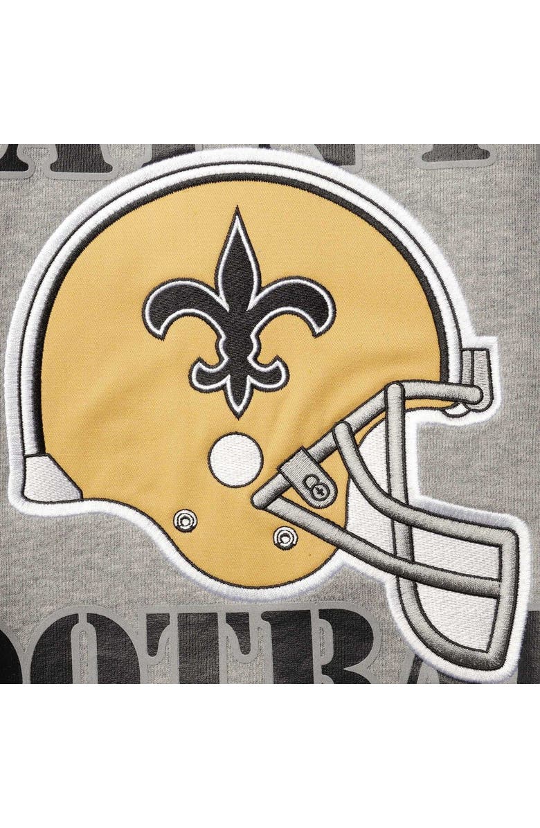 STARTER Men's Starter Gray New Orleans Saints Locker Room Throwback End Zone Pullover Sweatshirt, Alternate, color, Gray