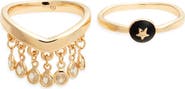 Open Edit Set of 2 Crystal Enamel Rings
