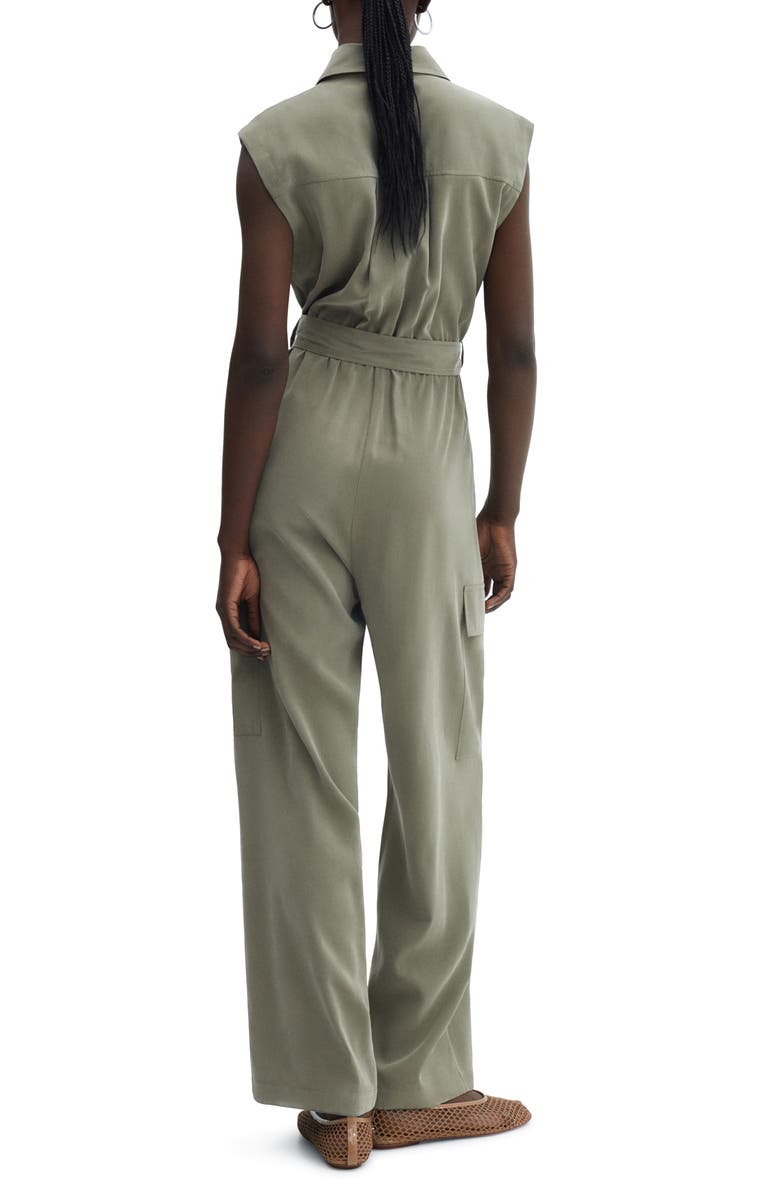 MANGO Sleeveless Cargo Jumpsuit, Alternate, color, 