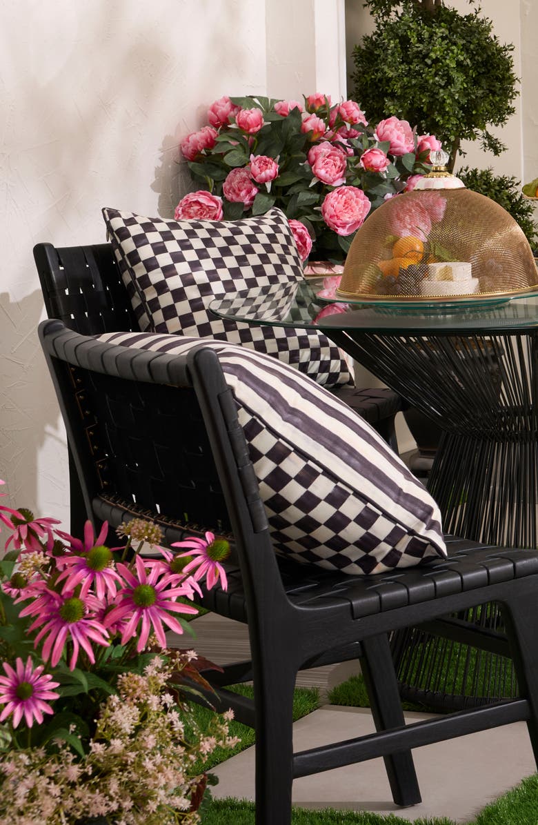 MACKENZIE CHILDS Courtly Check Printed Outdoor Throw Pillow, Alternate, color, Black