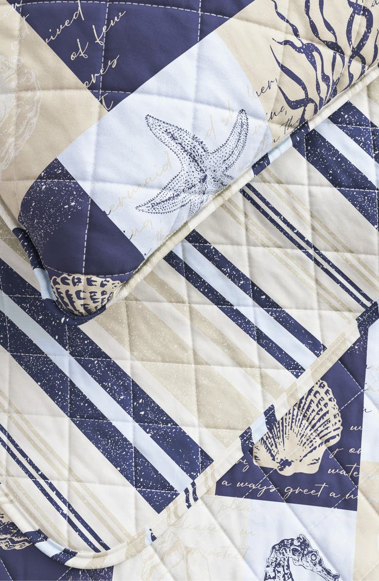 Woven & Weft Coastal Patchwork Reversible Microfiber Quilt Set, Alternate, color, Coastal Patchwork