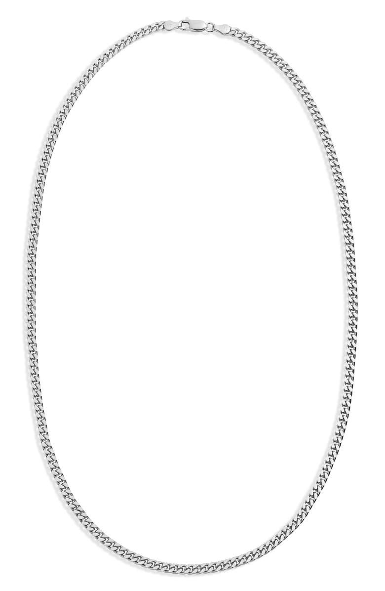 Argento Vivo Sterling Silver Men's Flat Cuban Chain Necklace, Main, color,