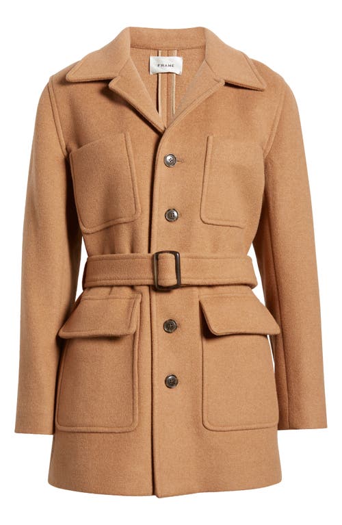 Frame Melton Safari Jacket In Light Camel