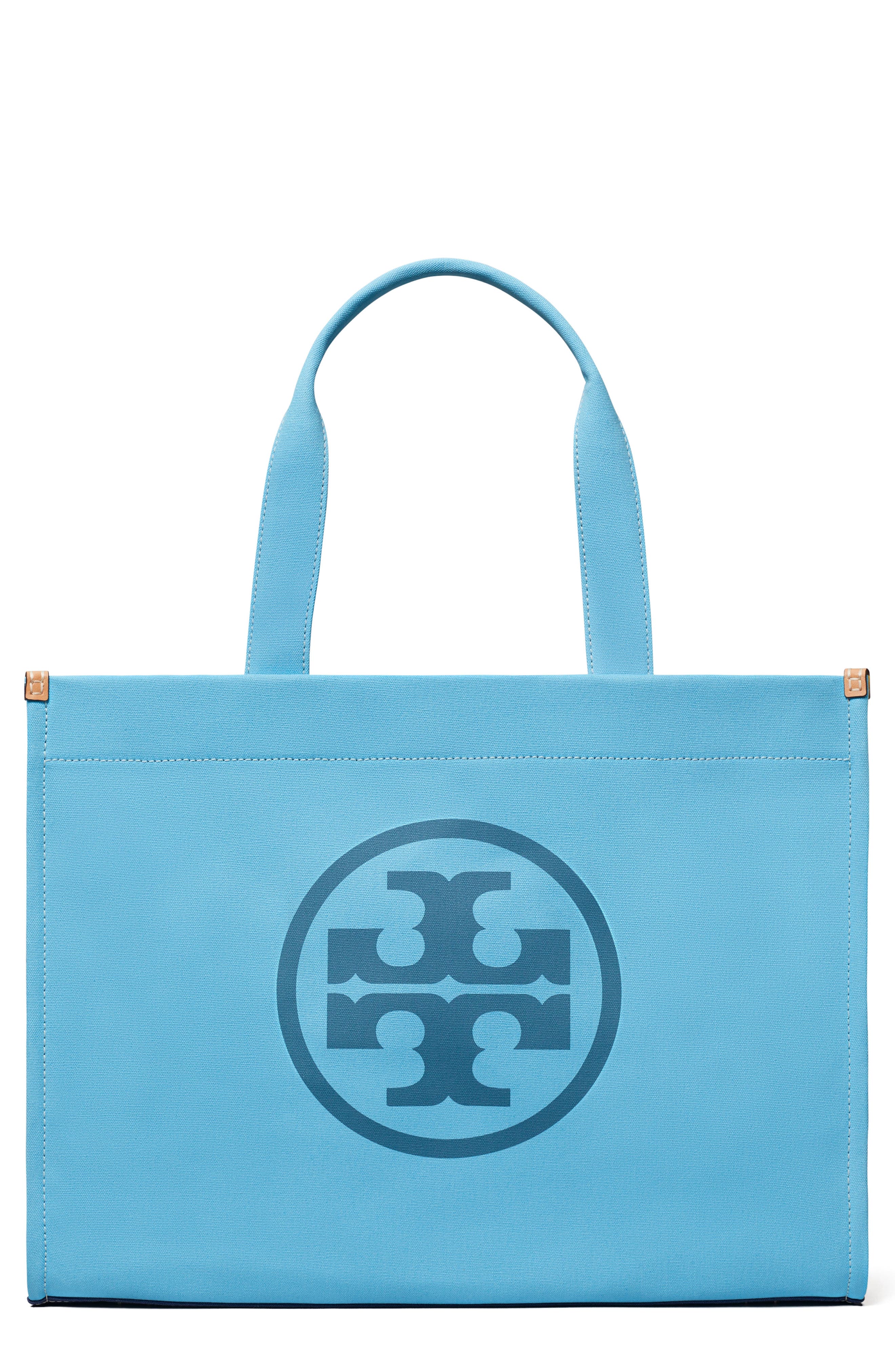 Tory Burch Ella Colorblock Canvas Tote, Main, color, 