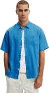 Cotton On Men's Relaxed Linen Short Sleeve Shirt