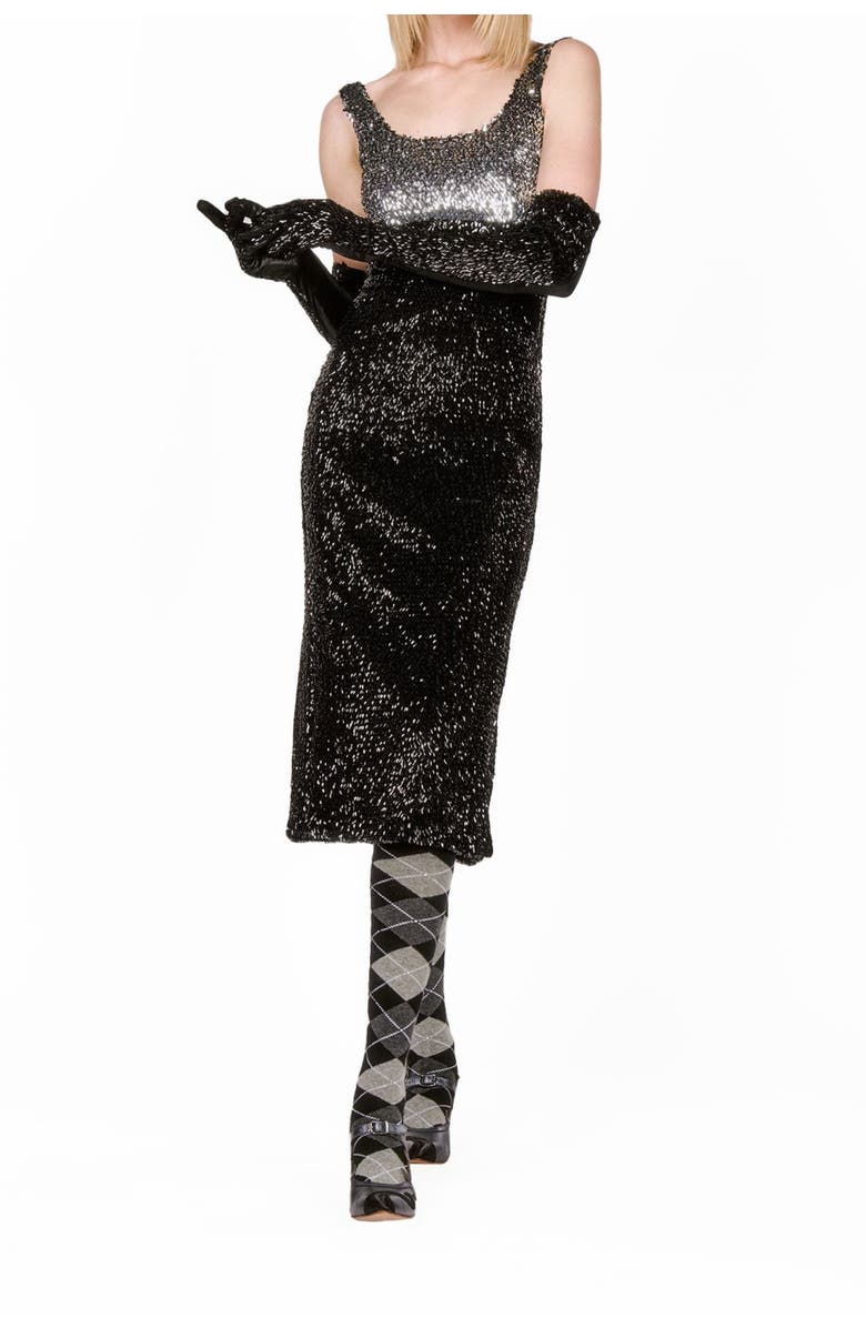 Anna Sui Bugle Bead Sequins Dress, Alternate, color,