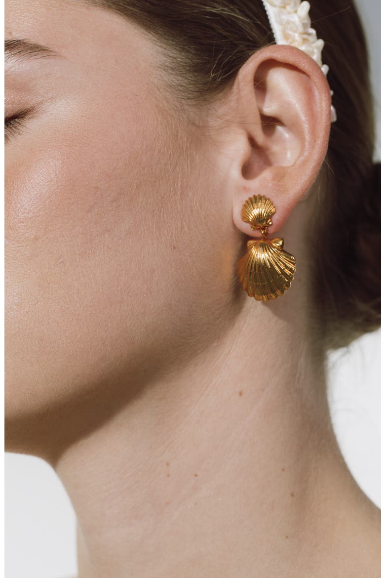 Caspian Drop Earrings, Alternate, color, GOLD