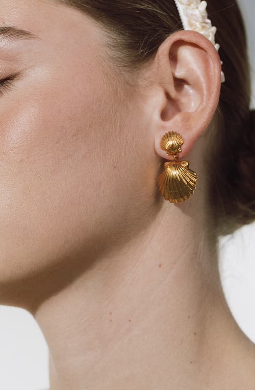 Jennifer Behr Caspian Shell Earrings In Gold