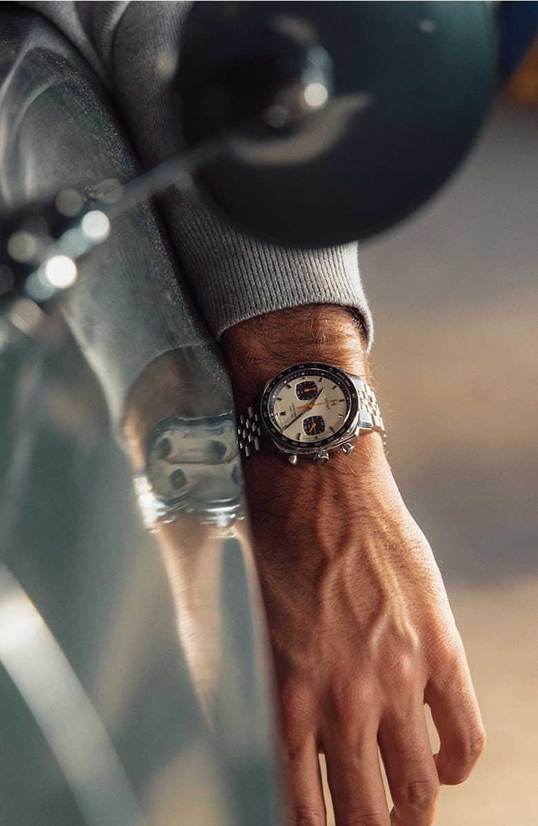 MVMT Mulholland Racer Bracelet Watch, 42mm, Alternate, color, Silver/Gold Face