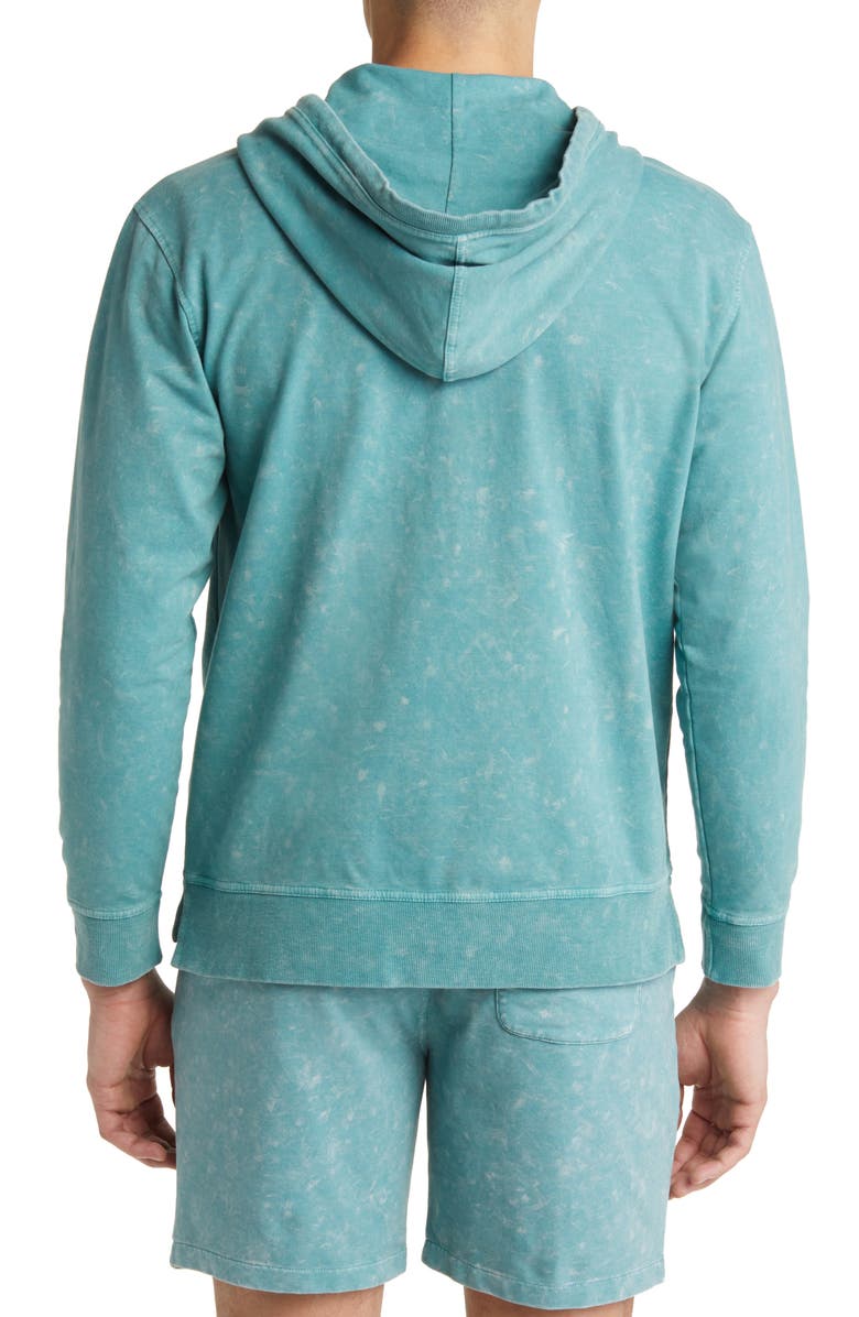 Stone Rose Acid Wash Zip Front Fleece Hoodie, Alternate, color, Cor/Blu