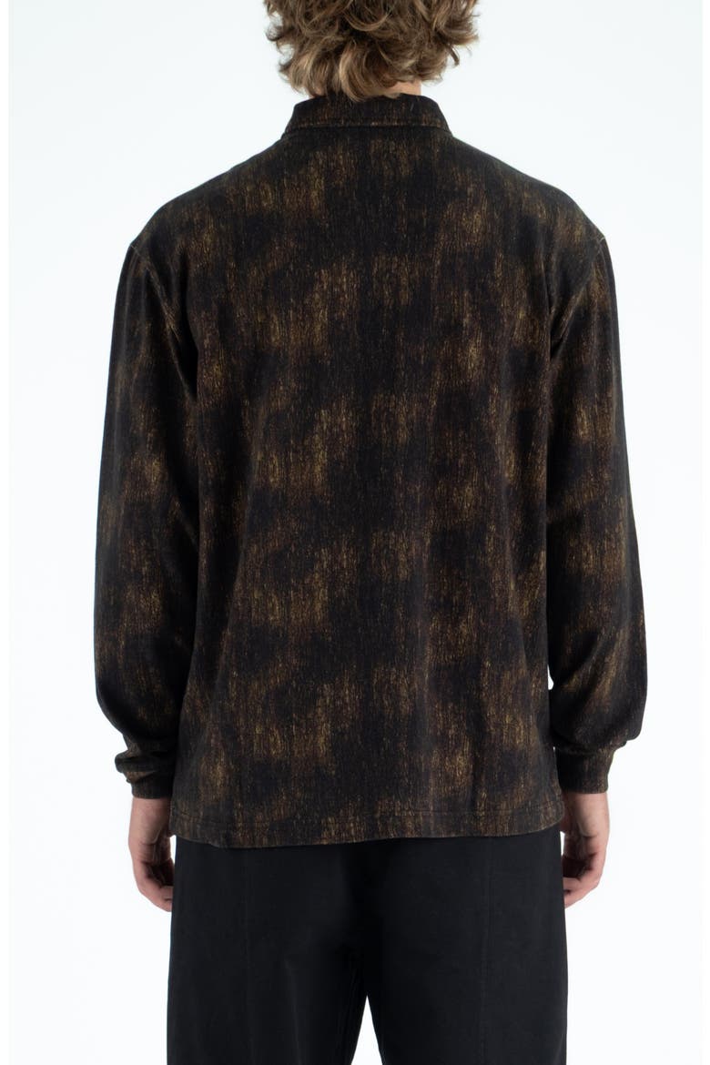 Tactics Camp Long Sleeve Quarter Zip Polo, Alternate, color, BROWN CAMO