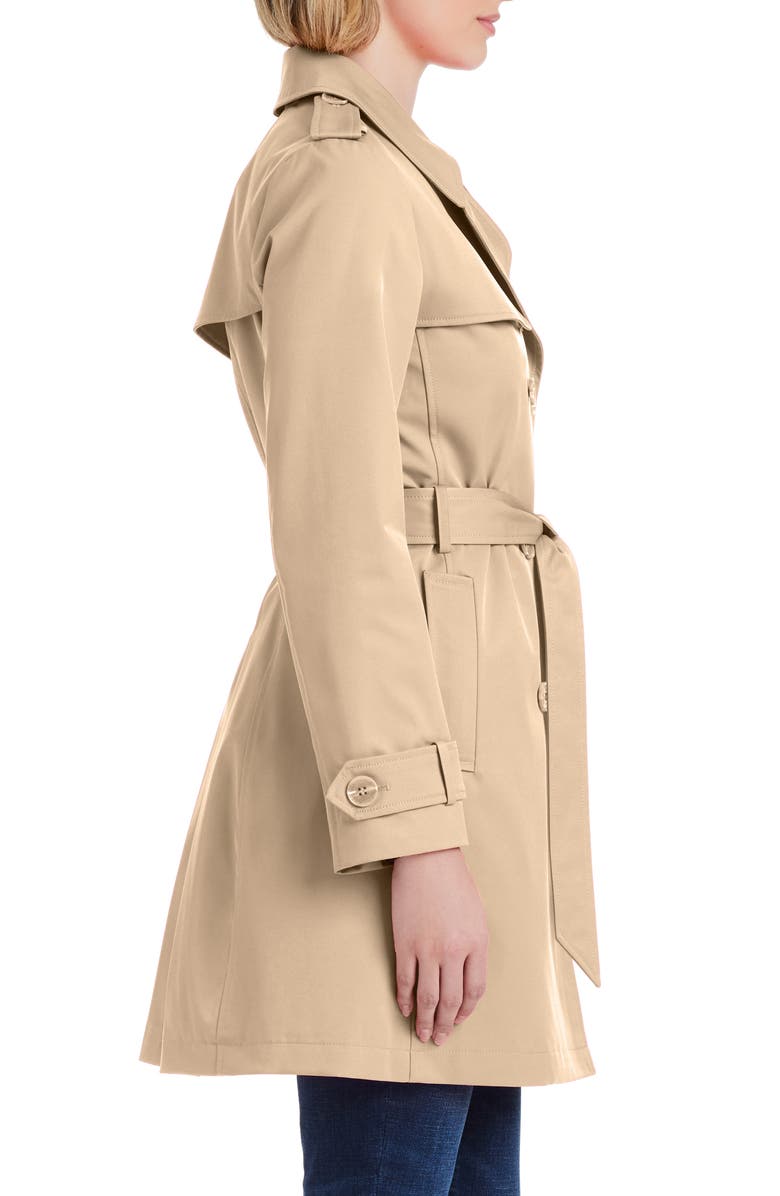 Kate Spade New York water resistant double breasted belted trench coat, Alternate, color,