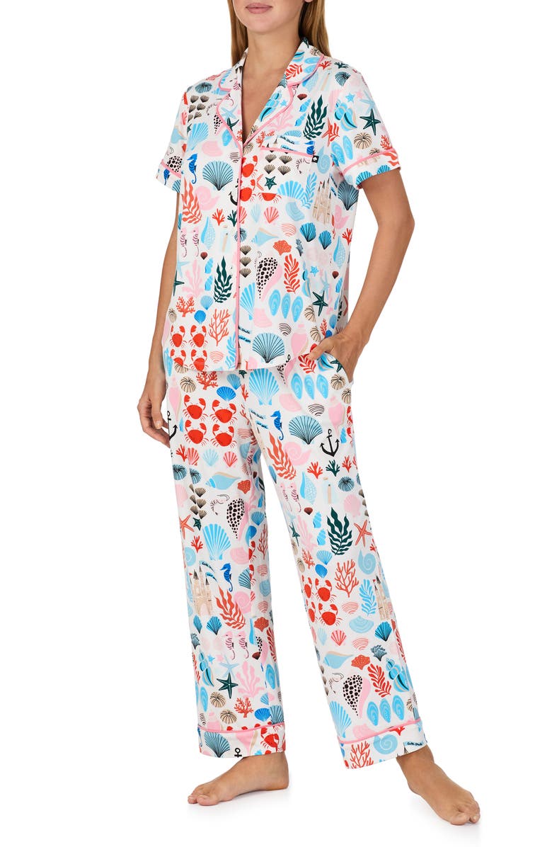 Kate Spade New York print crop pajamas, Alternate, color, White Multi