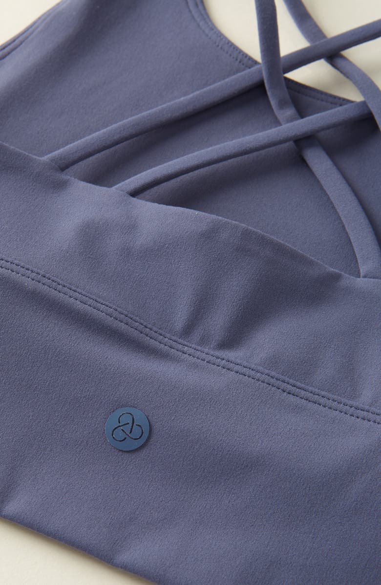 Zella Girl Kids' Strappy Seamless Bra, Alternate, color, Blue Shadow