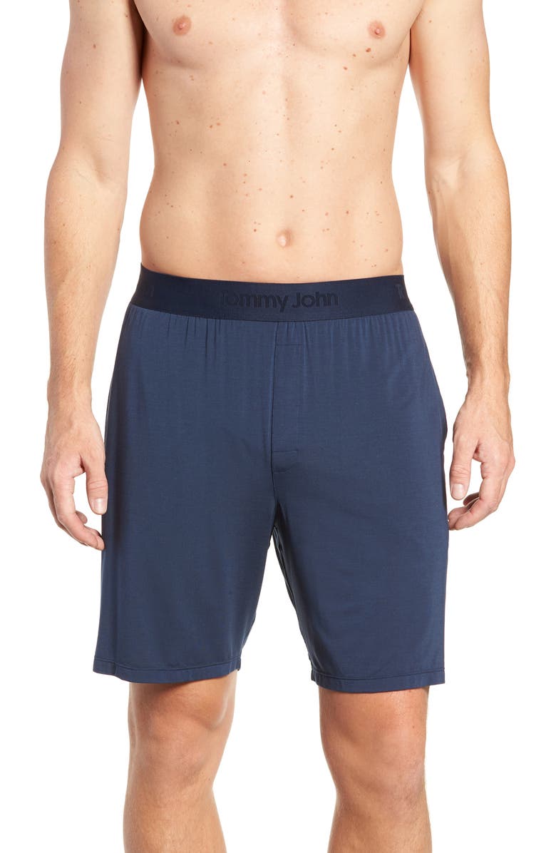 Tommy John Second Skin Lounge Shorts, Main, color, Dress Blues Echo Geo