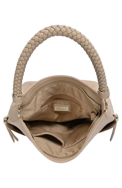 Mms Design Studio Braid Handle Hobo Bag In Sand