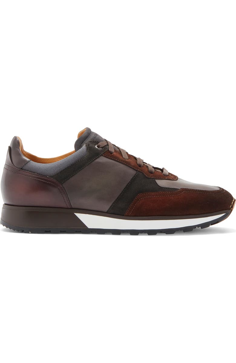 Magnanni Arco Sneaker, Alternate, color, Mid Brown