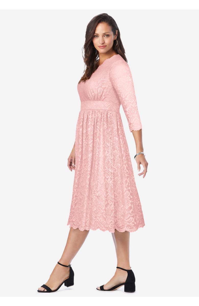 Jessica London Stretch Lace A-Line Dress, Alternate, color, 