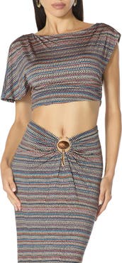 AFRM Perla Asymmetric Crop Top