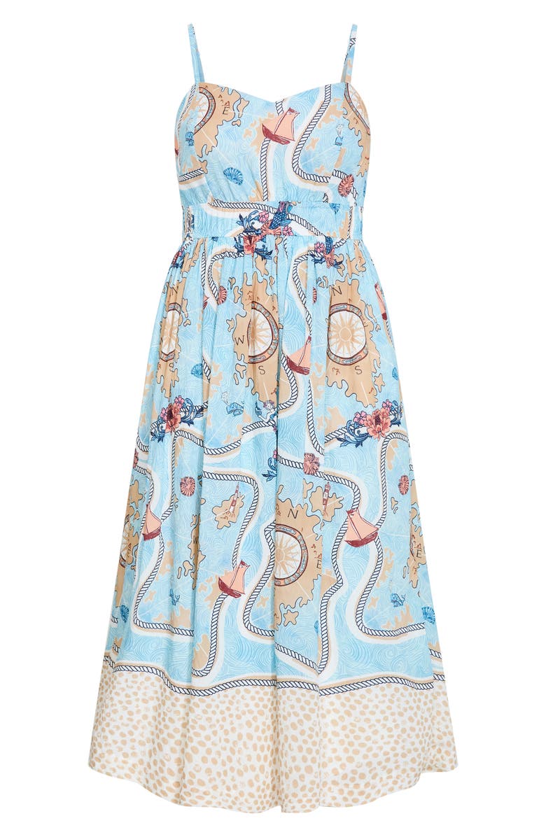 City Chic Voyage Print Maxi Dress, Alternate, color, Voyage Bdr
