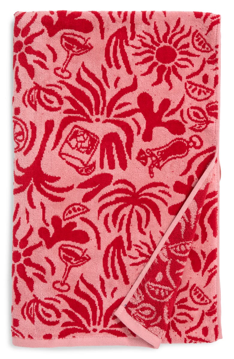 BUSINESS AND PLEASURE CO Havana Strawberry Daiquiri Cotton Beach Blanket, Main, color, 