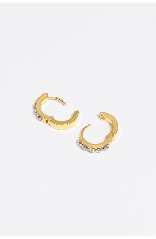 Bimba Y Lola Mini Hoop Earrings With Crystals In Gold
