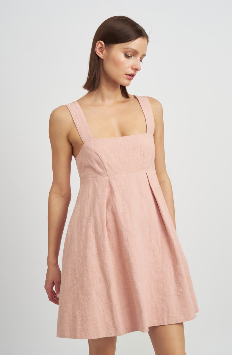 En Saison Linen Minidress, Alternate, color, Blush