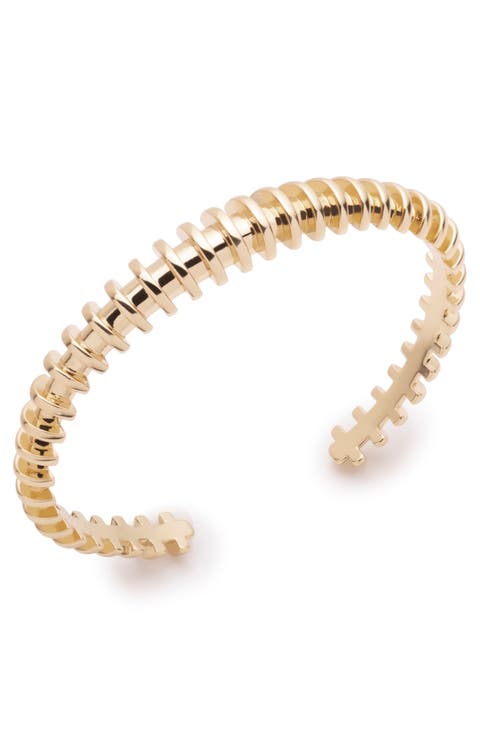 Discus 12k Gold Plated Cuff Bracelet