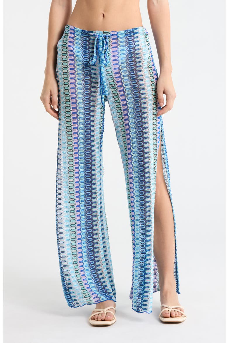 Tivoli Metallic Cover-Up Pants, Main, color, LAPIS MULTI