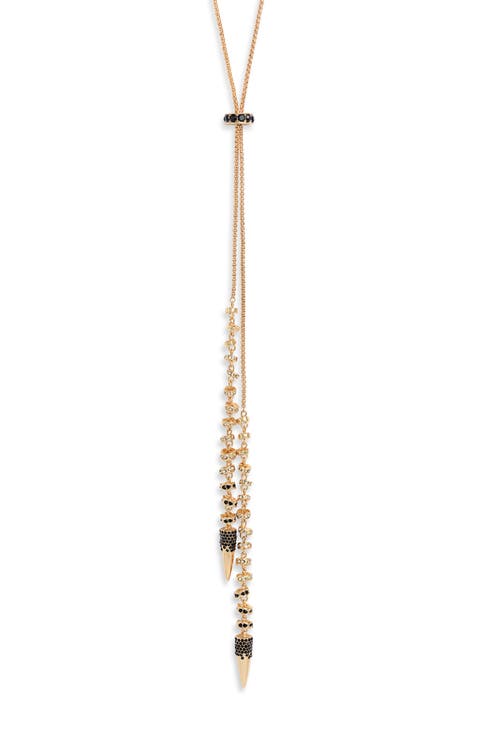 Fishtail Cubic Zirconia Lariat Y-Necklace