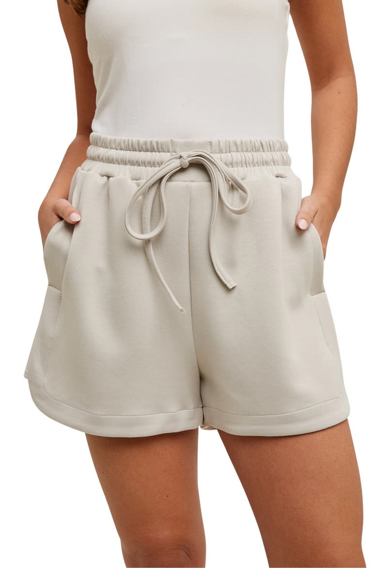 Scuba Knit Shorts, Main, color, BONE
