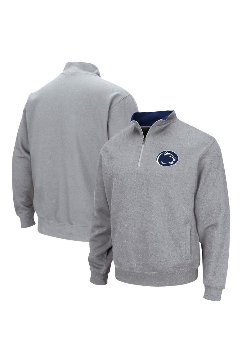 Men's Colosseum Heathered Gray Penn State Nittany Lions Tortugas Team Logo Quarter-Zip Jacket, Main, color, Heather Gray