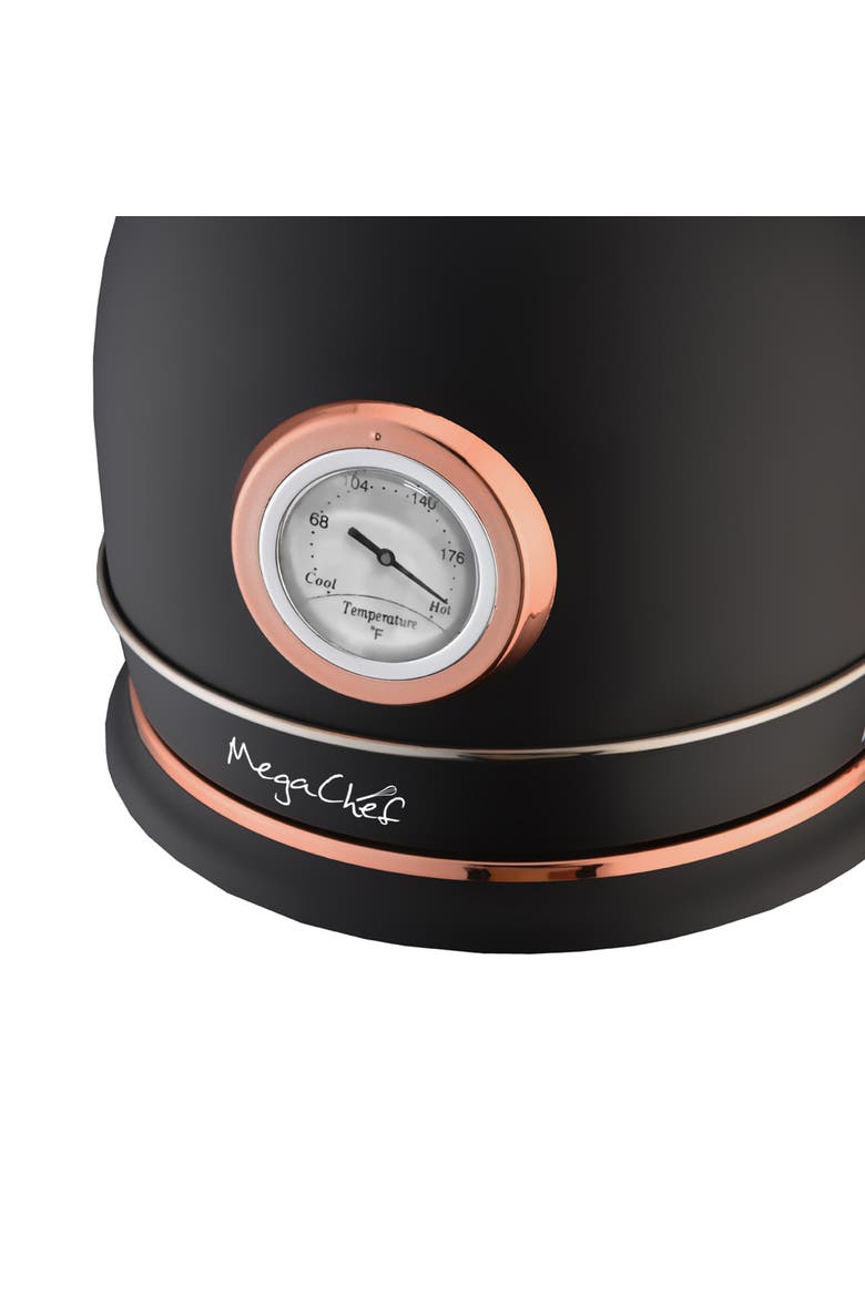 1.9 Quart Half Circle Electric Tea Kettle with Thermostat in Matte Black, Alternate, color, Black