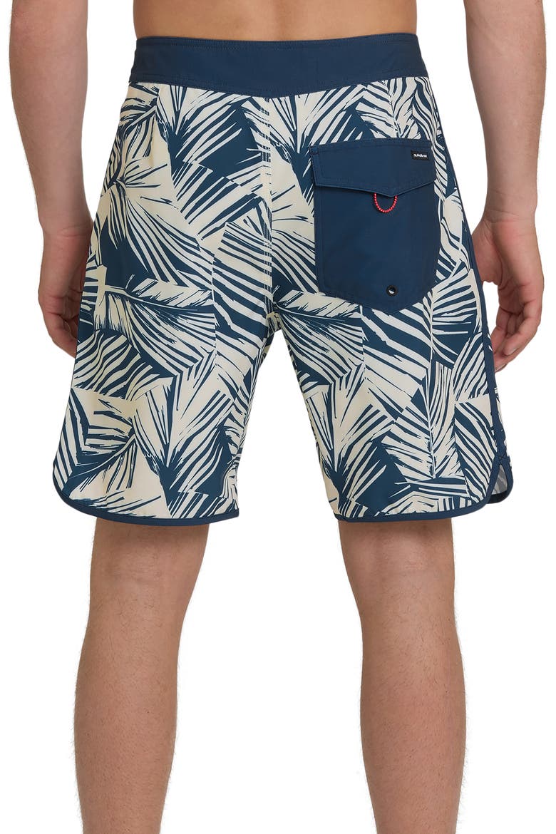 Aruba Palm 19" Board Shorts, Alternate, color, DARK DENIM