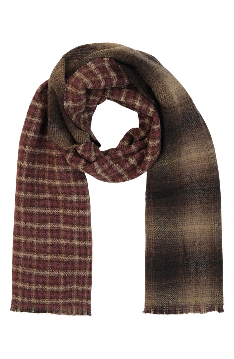 AllSaints Reversible Check Scarf, Main, color, Black