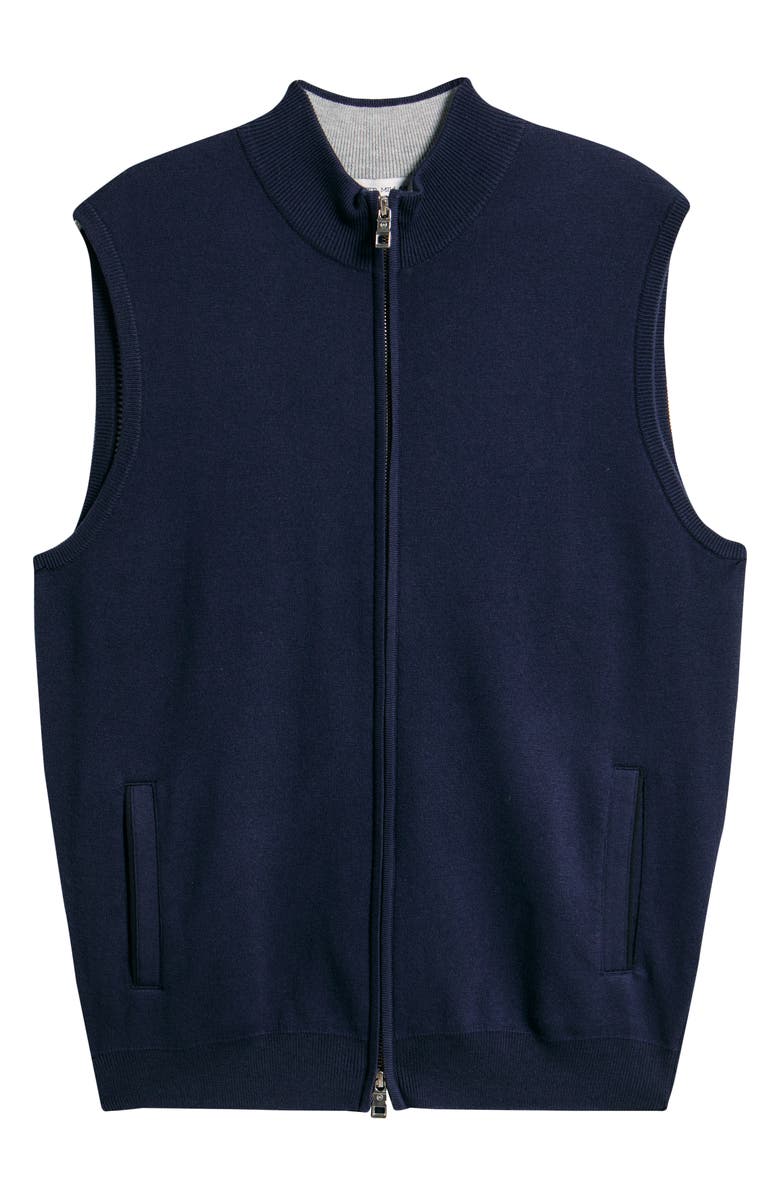 Peter Millar Coolspun Performance Full Zip Sweater Vest, Alternate, color, Navy