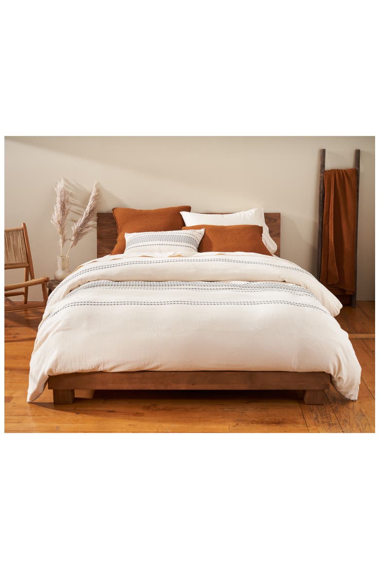 Rippled Stripe Organic Cotton Sham, Alternate, color, IVORY W/BLACK