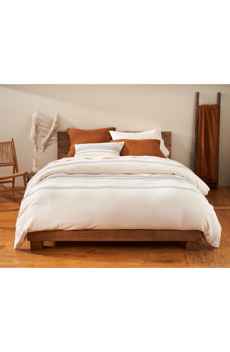 Coyuchi Rippled Stripe Organic Cotton Sham, Alternate, color, Ivory W/Black