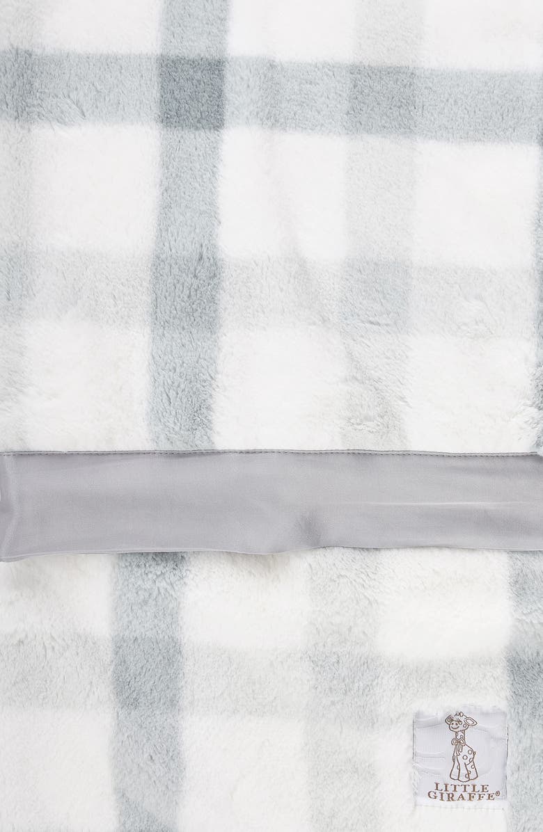 Little Giraffe Luxe Plaid Faux Fur Baby Blanket, Alternate, color,