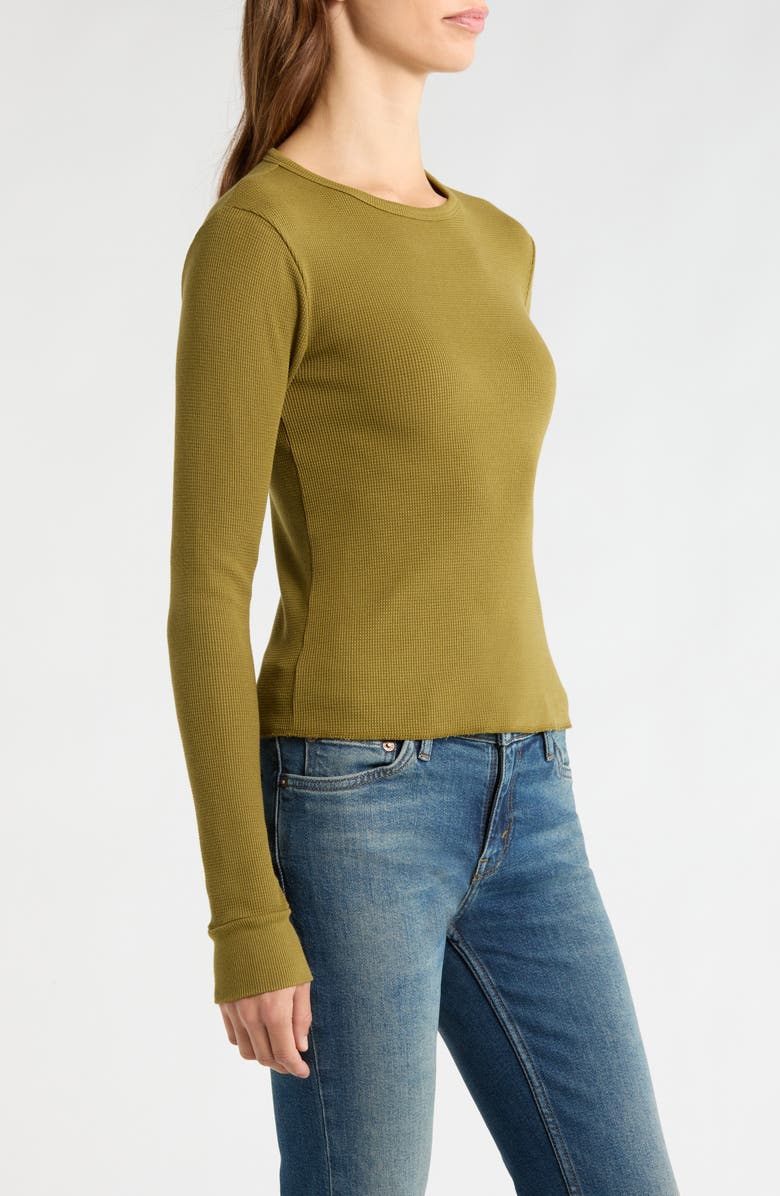 Re/Done Long Sleeve Waffle T-Shirt, Alternate, color, Fatigue