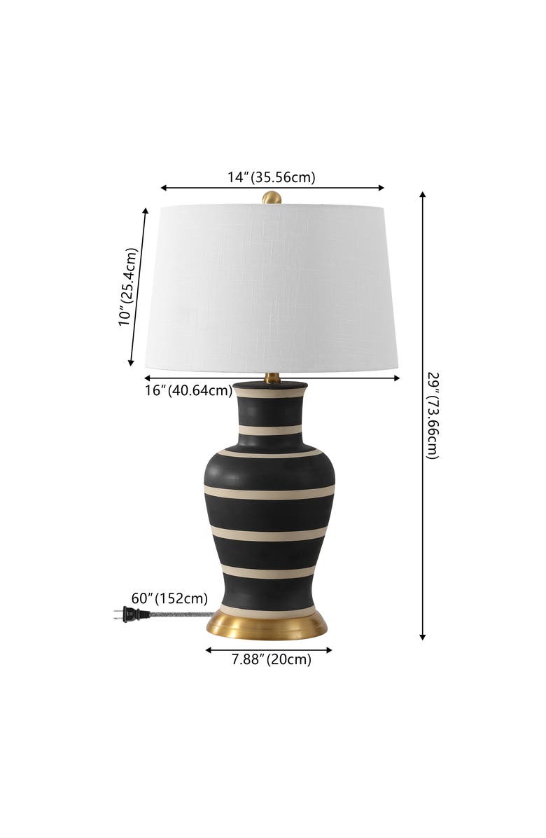 JONATHAN Y Julian 29" Traditional Classic Ceramic Urn LED Table Lamp, Alternate, color, Black/Beige