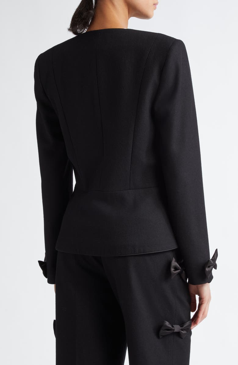 Tanner Fletcher Gender Inclusive Edith Satin Bow Blazer, Alternate, color, 