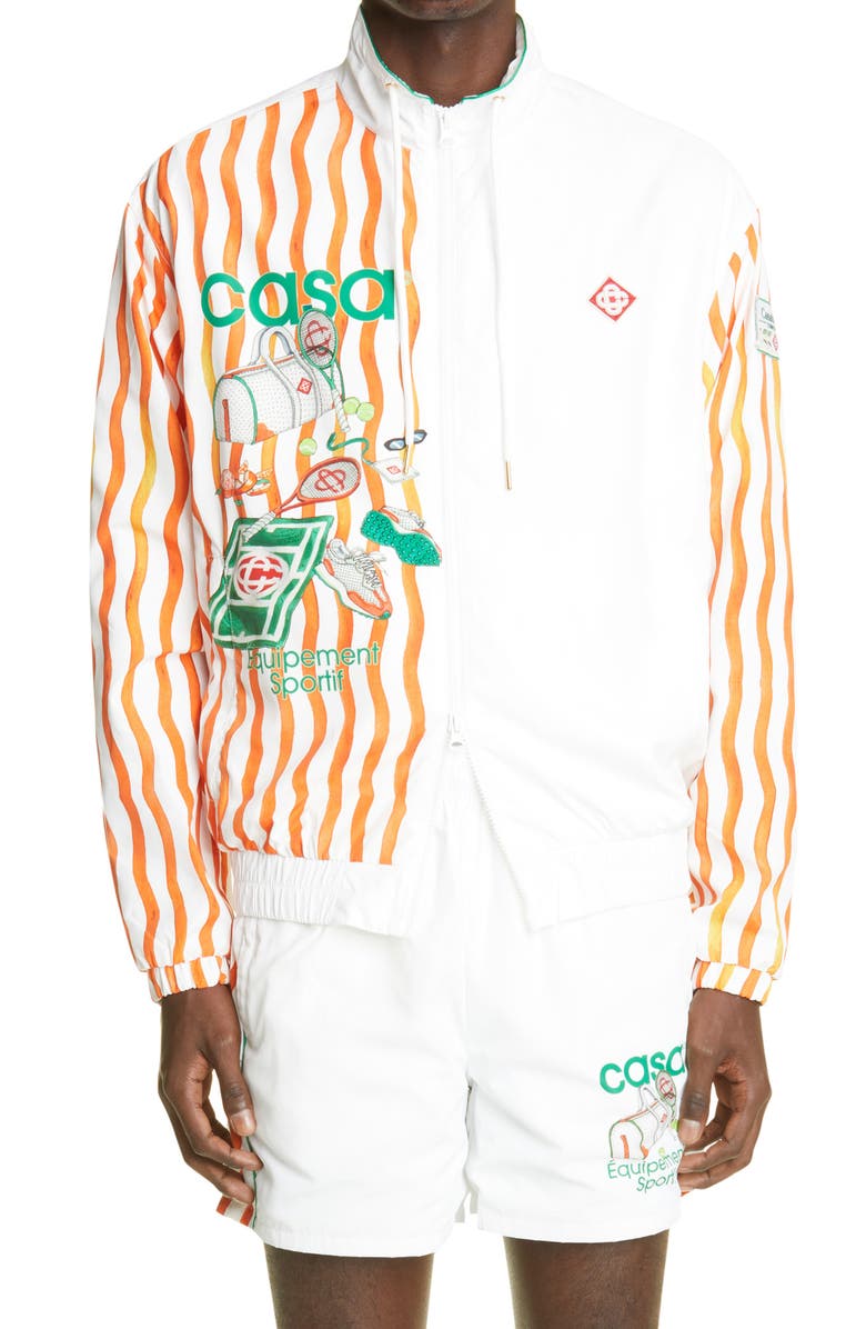 Casablanca Casa Way Tennis Club Track Jacket, Main, color, 