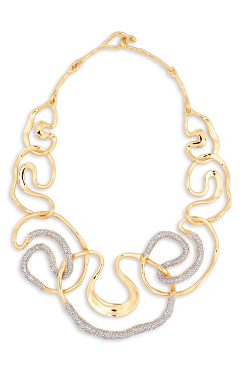 Solanales Crystal Intertwined Collar Necklace