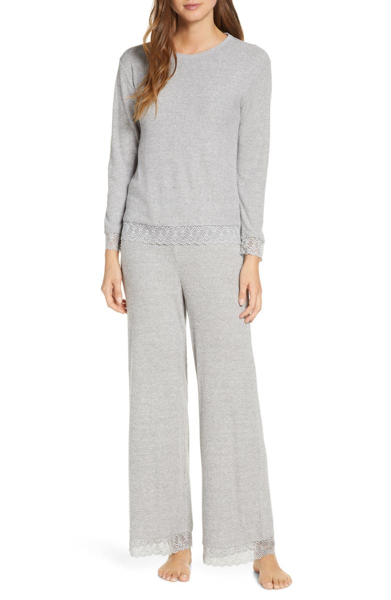 Rachel Parcell Lace Trim Pajamas, Main, color, 