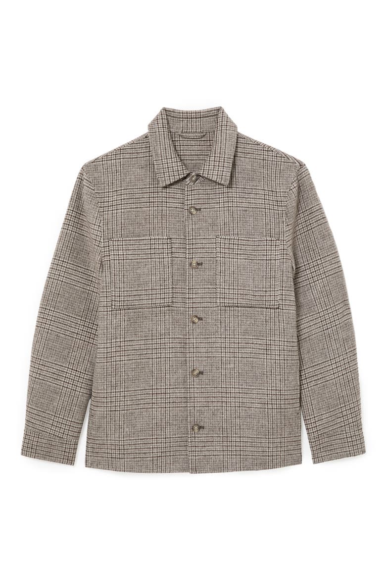 Gano Wool Blend Check Shirt Jacket, Alternate, color, BROWN
