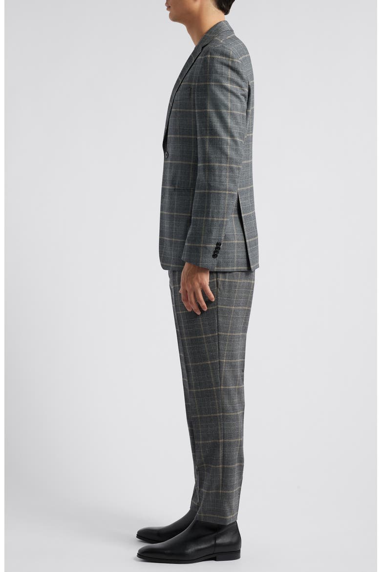 Huge Plaid Stretch Virgin Wool Suit, Alternate, color, OPEN GREY
